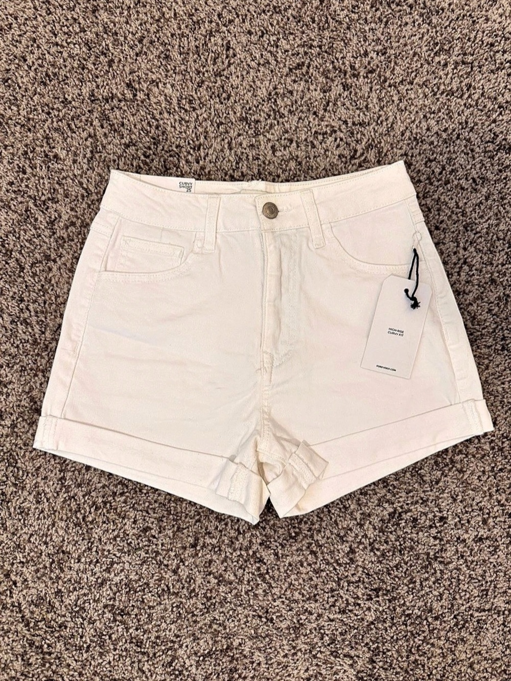 Forever 21 Denim Short Denim Shorts in White Waist 25 NWT